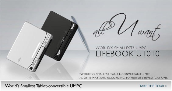 Fujitsu LifeBook U1010 UMPC Notebook Specifications